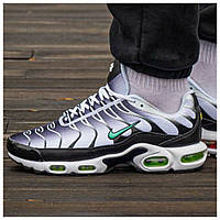 Мужские кроссовки Nike Air Max Plus TN Black White Mint, черно-белые кроссовки найк аир макс тн плюс