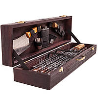 Подарочный набор шампуров МЕДВЕДЬ Gorillas BBQ в деревянной коробке