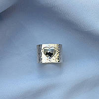 Широкое кольцо "С Украиной в сердце" в серебре 112206укр ZIPMARKET