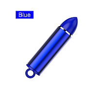 Брелок контейнер капсула "Пуля - Bullet" для коннекторов магнитных F12 Синий. Брелок для ключей