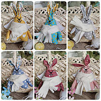 Пасхальный кролик украшение на корзину , кролик текстильная игрушка, декор на Пасху