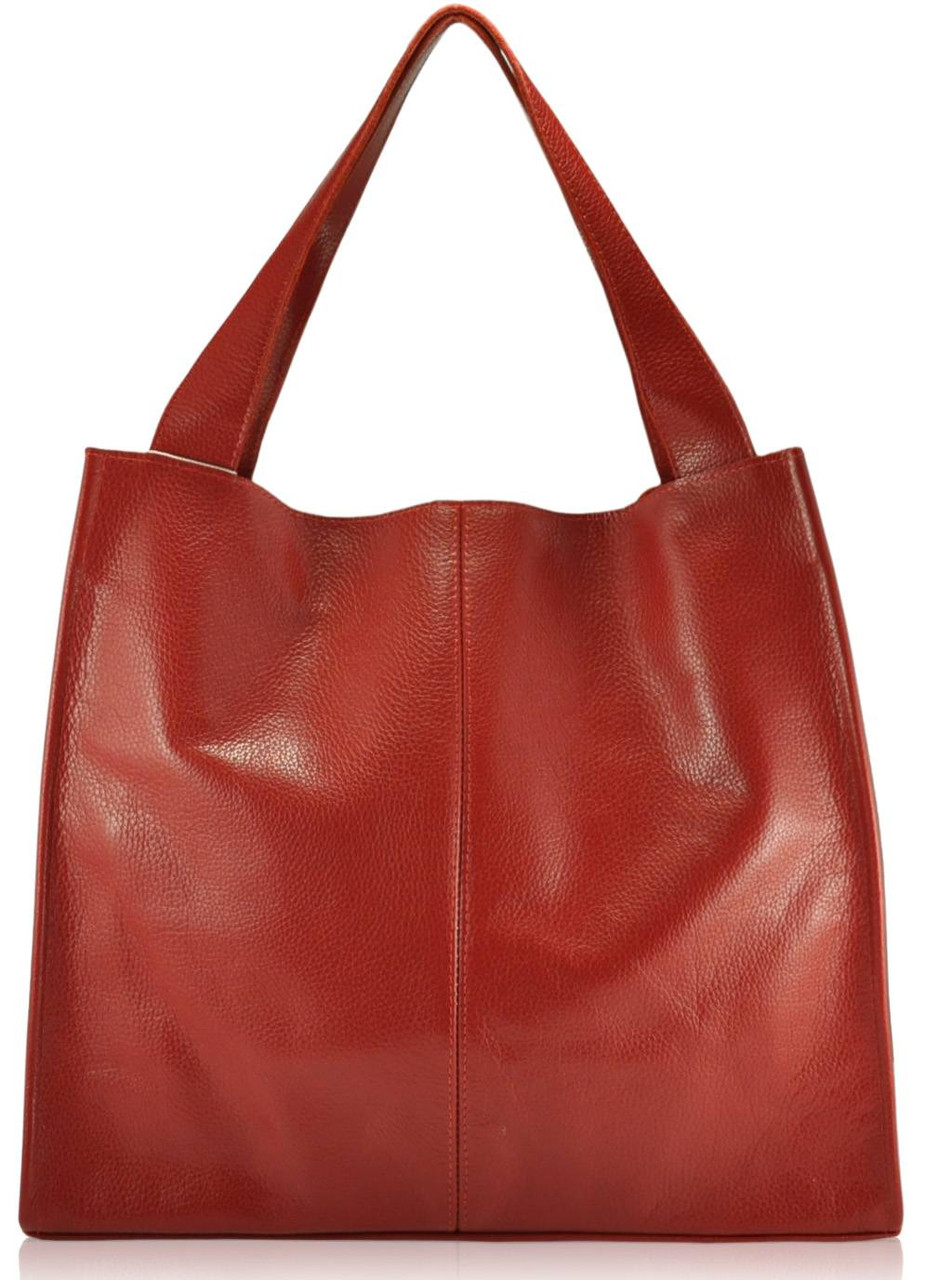 Женская кожаная сумка Mesho красная - фото 1 - id-p301692373