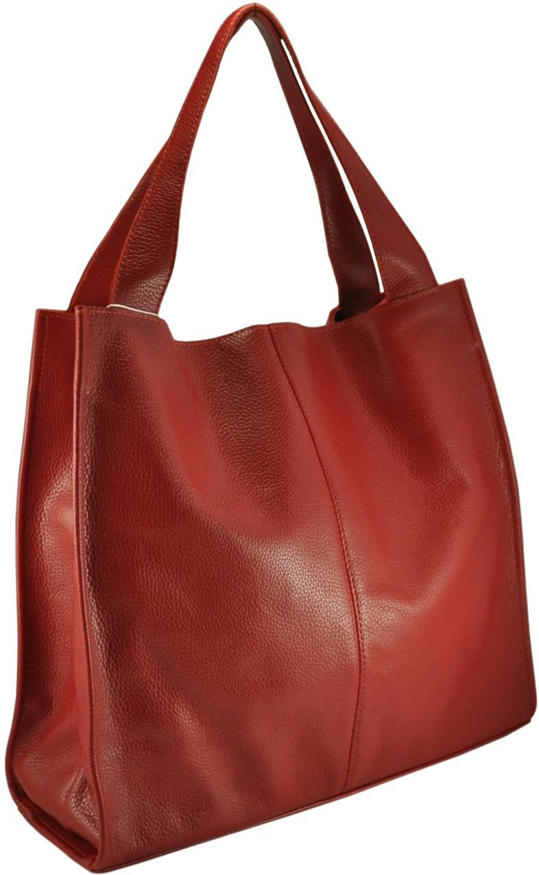 Женская кожаная сумка Mesho красная - фото 2 - id-p301692373