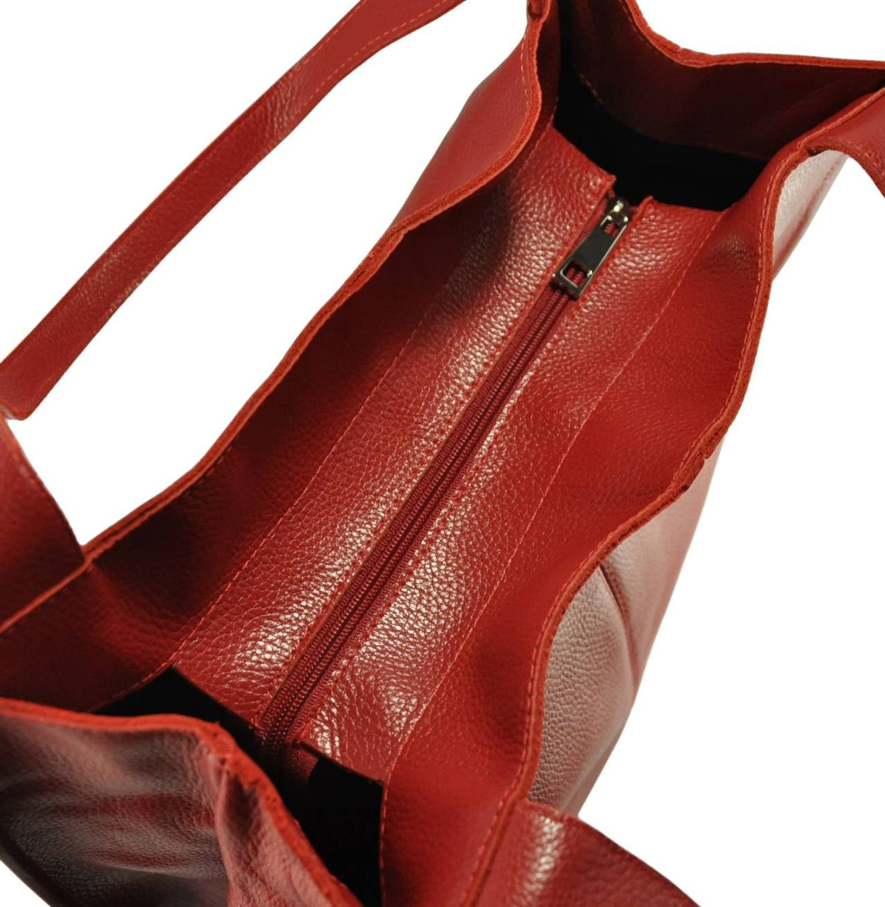 Женская кожаная сумка Mesho красная - фото 4 - id-p301692373