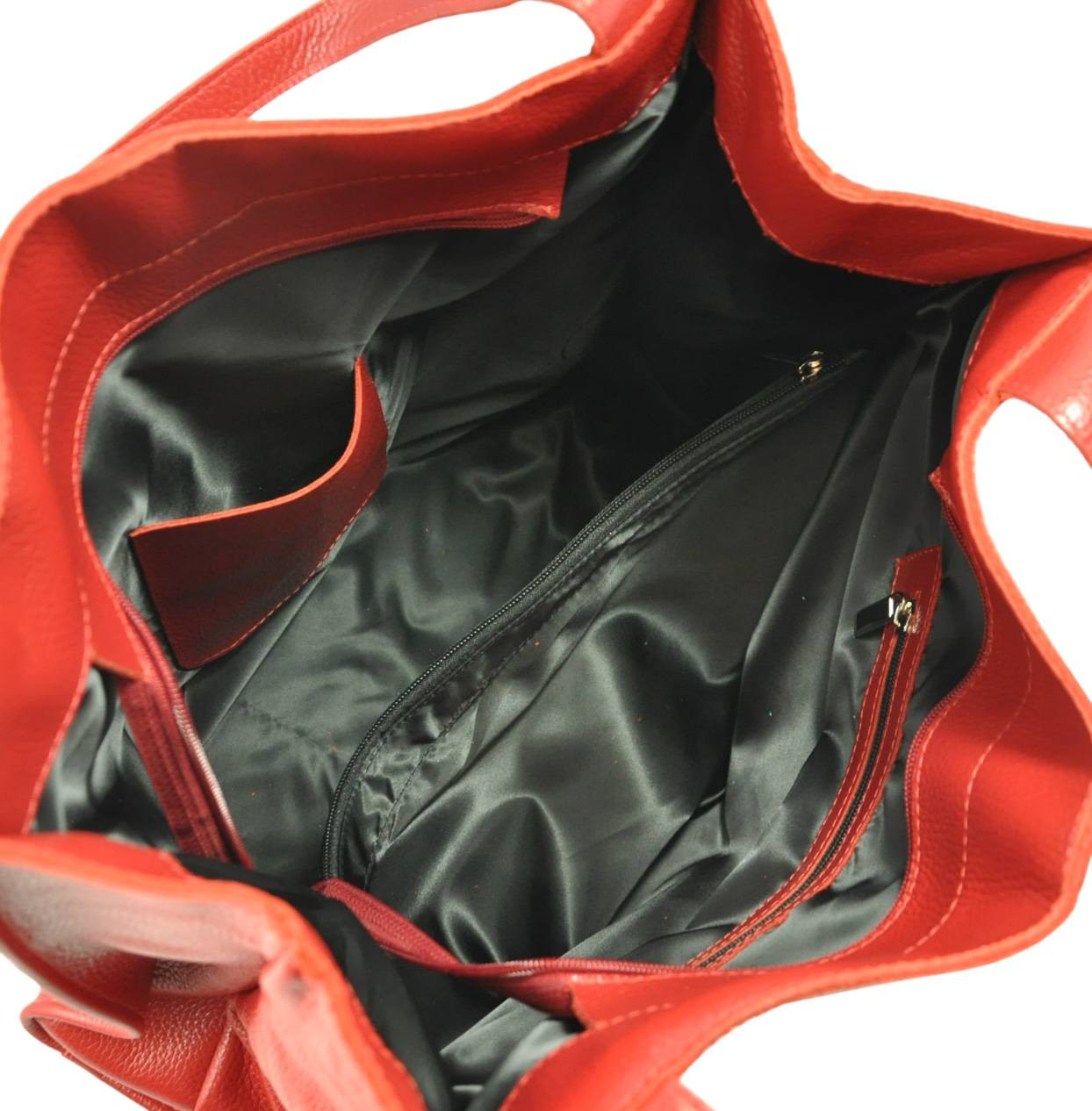 Женская кожаная сумка Mesho красная - фото 5 - id-p301692373