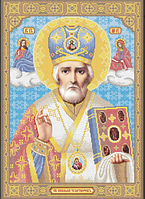 Икона для вышивки бисером Святой Николай Чудотворец. Цена указана без бисера