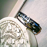 Шкіряний браслет «Якір» 21 см коричневий, фото 4
