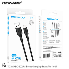 USB-L TORNADO TX19 Silicone (2.4A/1m) Lighting black, iphone