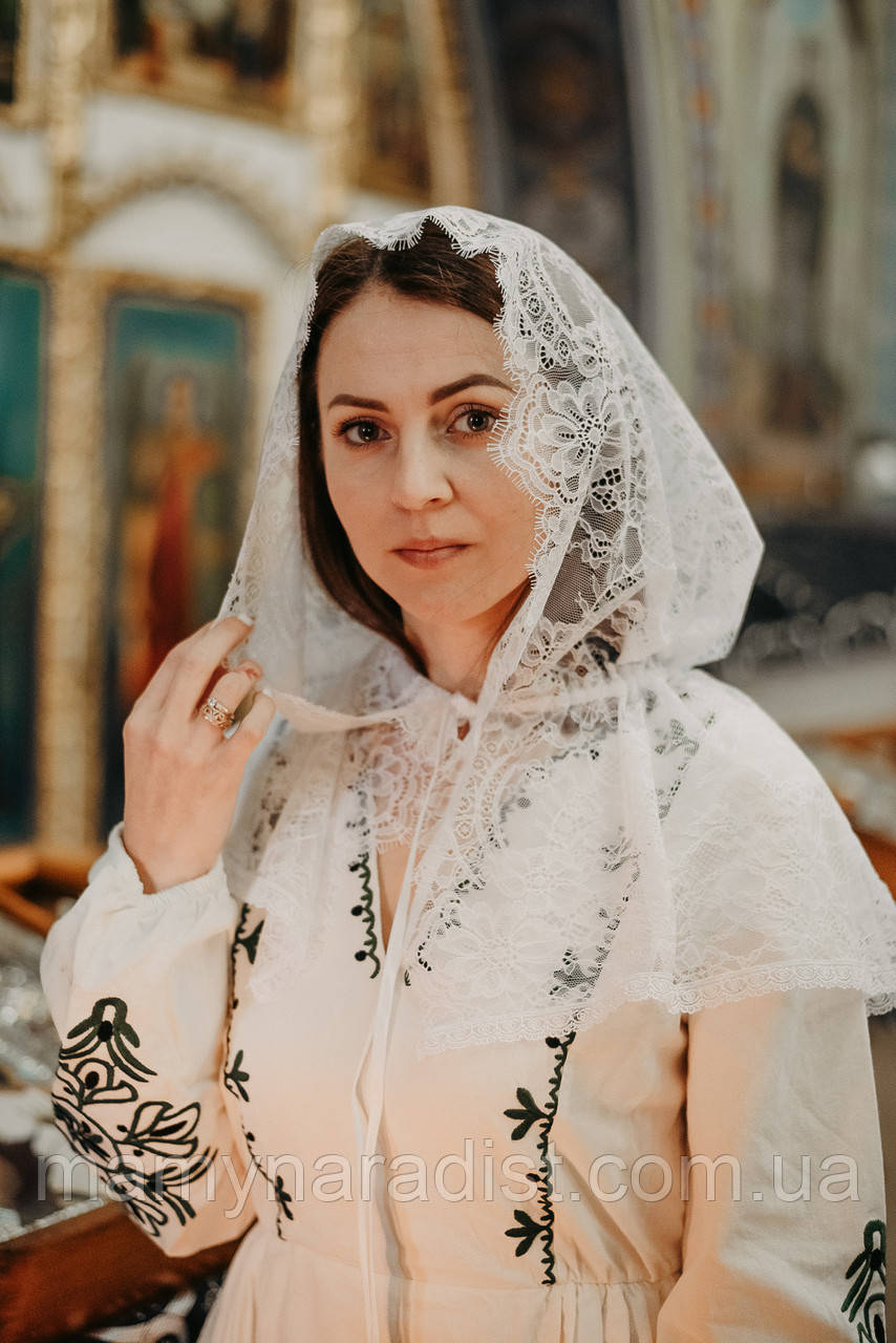 Палантин у церкву на хрещення, вінчання, хустинка у церкву