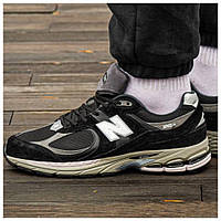 Мужские кроссовки New Balance 2002R Black Grey, черные нью беланс 2002, NB 2002R ню беленс