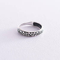 Серебряное кольцо "Розы" с чернением 112540 ZIPMARKET