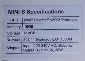 Міні ПК Beelink Mini S 16/512Gb Windows 11 intel Celeron N5095, фото 2