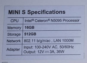 Міні ПК Beelink Mini S 16/512Gb Windows 11 intel Celeron N5095, фото 3