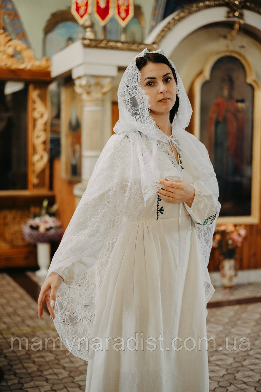 Палантин у церкву на хрещення, вінчання, хустинка у церкву