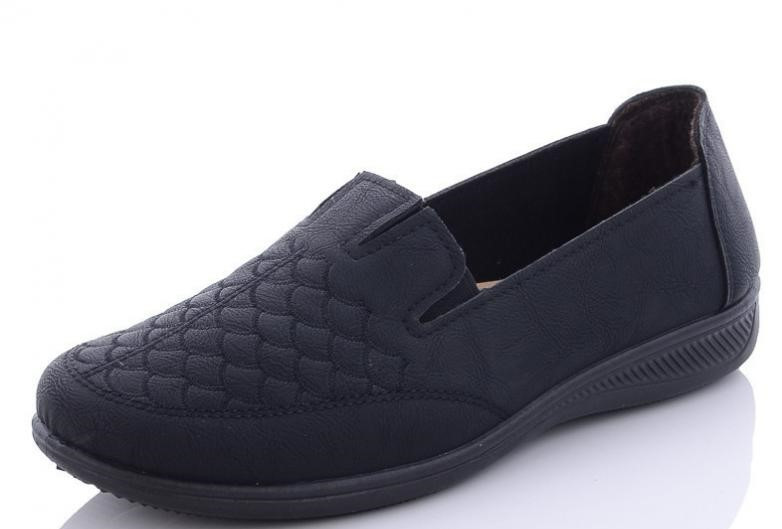 Туфлі на широку ногу чорні літнє жіноче взуття великих розмірів, фото 1