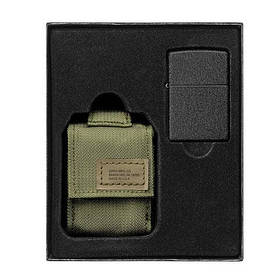 Набір Zippo тактичний чохол Tactical Pouch OD Green (олива) + запальничка 236 Black Crackle