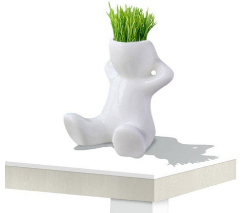 Травянчик экочеловечек фигурка белая керамическая - фото 2 - id-p1775740491
