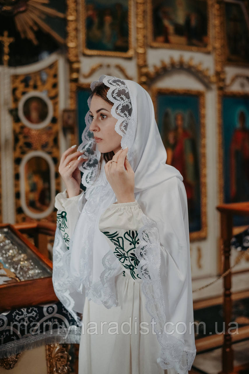 Палантин у церкву на хрещення, вінчання, хустинка у церкву