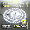 Світлодіодний LED модуль 220В 36Вт МКС-36W Ultralight на магнітах в світильники 3600Lm 5000К, фото 10