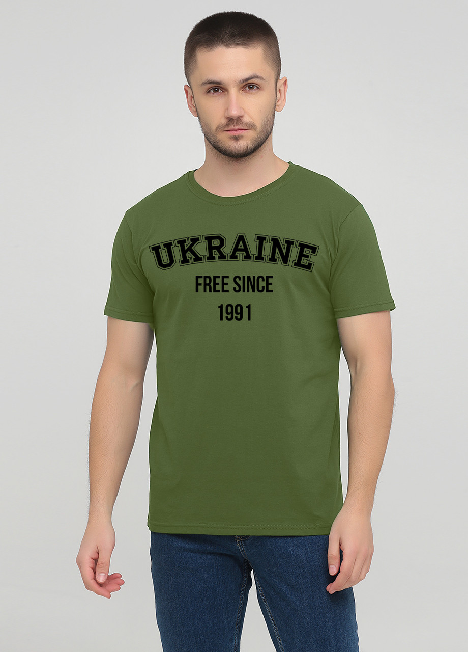 Футболка мужская Мальта M385-24_Україна вільна з 1991 оливковая S Оливковая