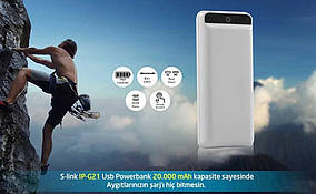 Power Bank S-L ⁇ NK IP-G21 20000 mAh 2xUSB + Ліхтарик