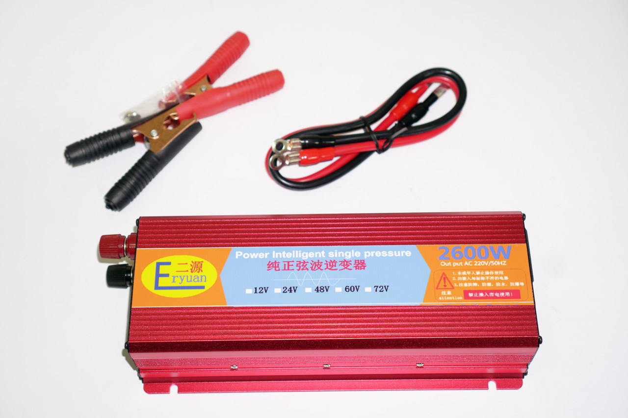 2600W Перетворювач із чистою синусоїдою AC/DC 12v з Вольметром