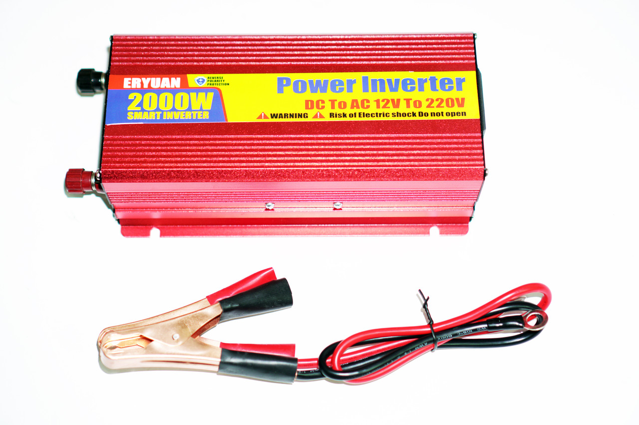 Перетворювач (інвертор) 12 V-220 V 2000 W Red