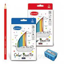 Олівці кольорові  "Acmeliae", шестигр,36 кол., чинка, (+gold/silver), видвіжний ящик, 3мм 9403-36