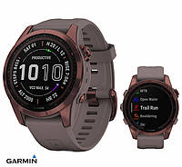 Смарт-годинник Garmin Fenix 7S Sapphire Solar Dark Bronze Titanium with Shale Grey Band ( 010-02539-29)