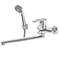 Змішувач для ванни універсальний посилений корпус гусак 35 см з душем NHK 183