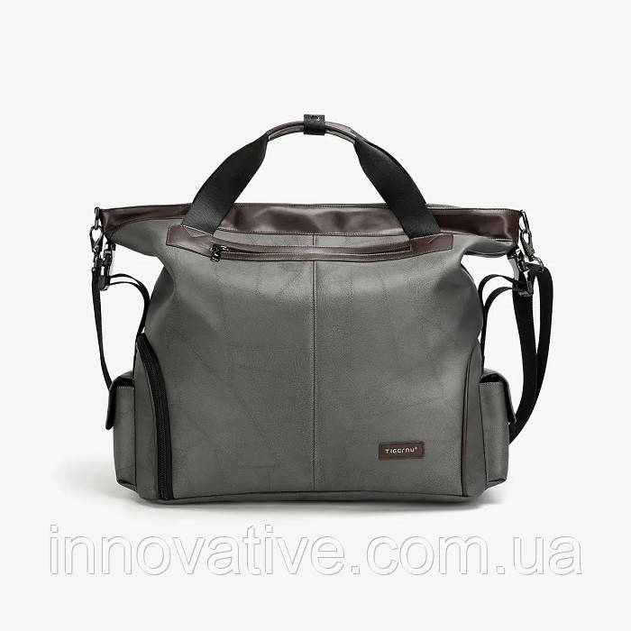 Сумка ділова TIGERNU T-N1030 зі шкіряними вставками (Темно-сірий)