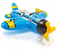 Детский плотик для плавания Самолетик 57537 с водяным пистолетом (Синий) от