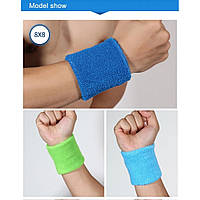 Напульсник на руку. Для спорту. х\б 8 см. Зелений