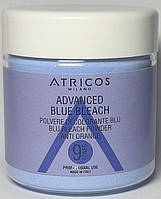 Осветляющая пудра Блондеран Голубой до 9 тонов Advanced Blue Bleach Powder Atricos, 150 г