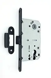 Замок для міжкімнатних дверей під циліндр безшумний Kedr Class 410C Kevlar black matt