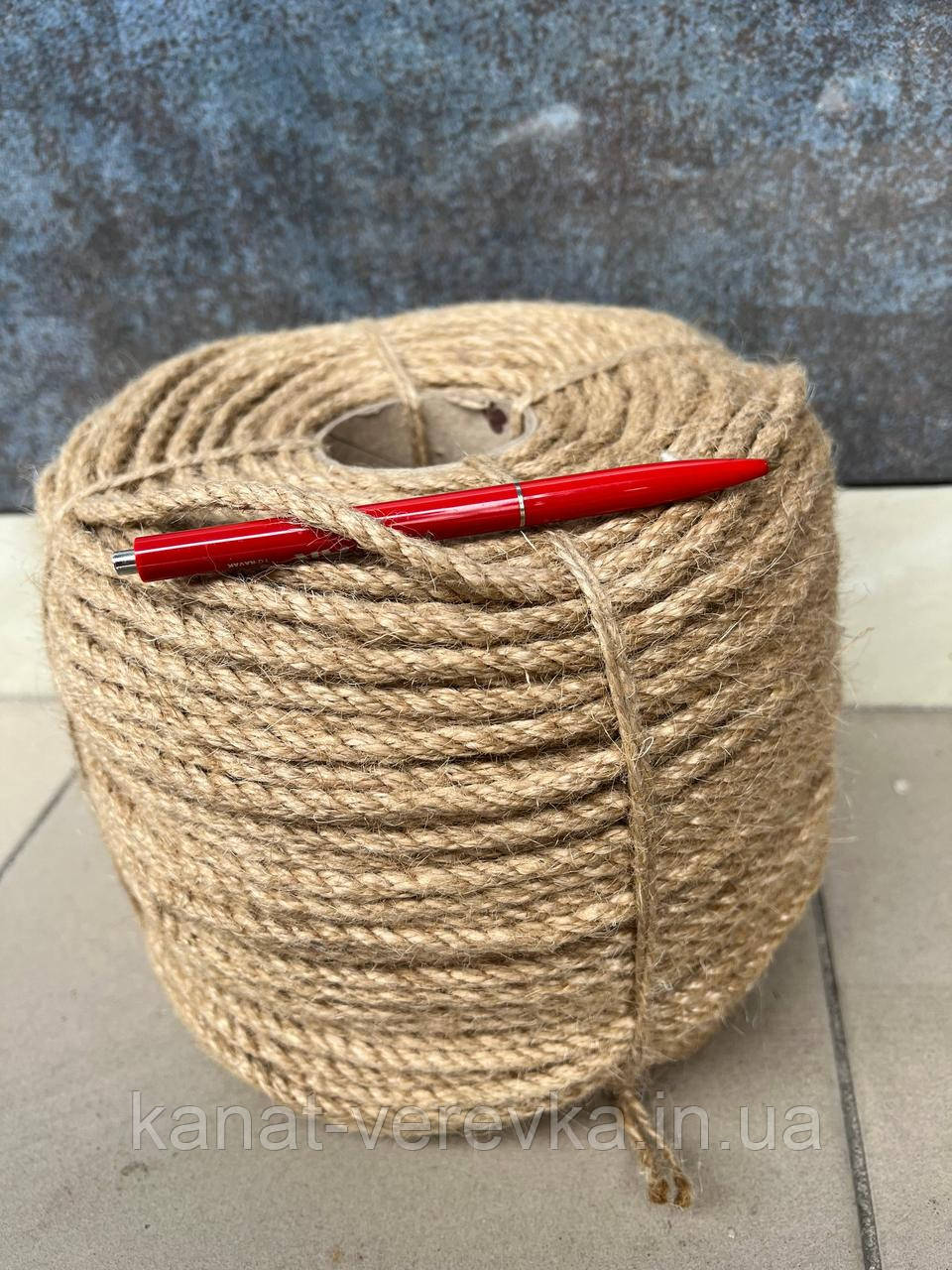 6 мм - 200 м. Джутовий канат для декоративного оздоблення, фото 1