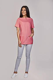 Жіноча медична куртка топ Ванда рожевий - Одяг для косметологів