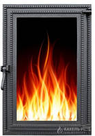 Каминные печные дверцы чугунные с жаростойким стеклом Iron Fire BROWN 440x640