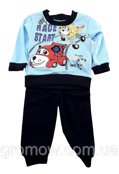 Спортивний костюм 0, 3 місяці Туреччина трикотажний для новонародженого хлопчика блакитний (КДНМ70), фото 1