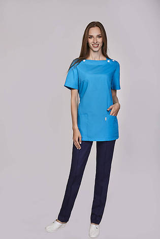 Жіноча медична куртка топ Ванда бірюзовий - Одяг для косметологів, фото 1