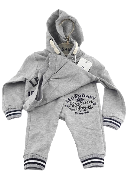 Спортивный костюм 6 месяцев Турция трикотажный для новорожденного мальчика серый (КДНМ35) - фото 2 - id-p624718977