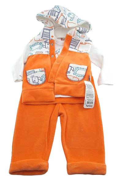 Спортивний костюм 6, 9, 12 місяців трикотажний для новонародженого хлопчика жовтогарячий (КДНМ41)