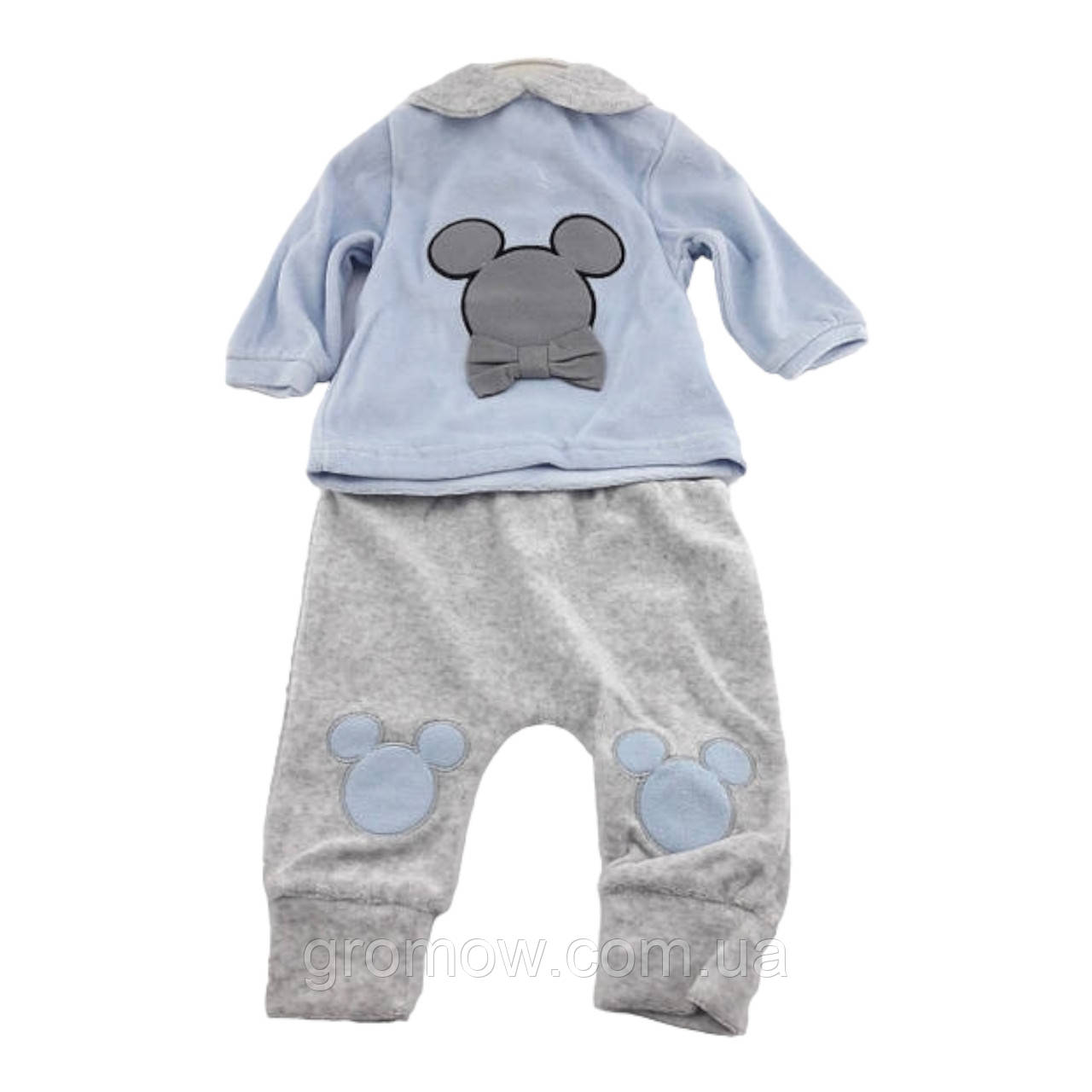 Спортивний костюм 0-3 місяці трикотажний для новонародженого хлопчика блакитний (КДНМАР3), фото 1