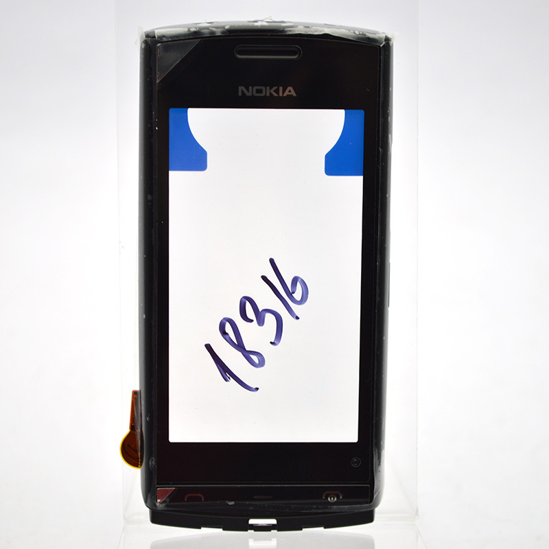 Тачскрін (Сенсор) Nokia 500 Black with frame and speaker Original 100% (p.n.0258704)