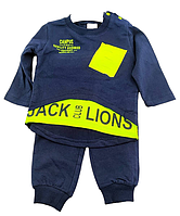 Спортивный костюм 6 месяцев трикотажный для новорожденного мальчика синий (КДНМ78)