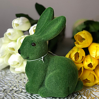 Зеленый пасхальный кролик с велюровым покрытием