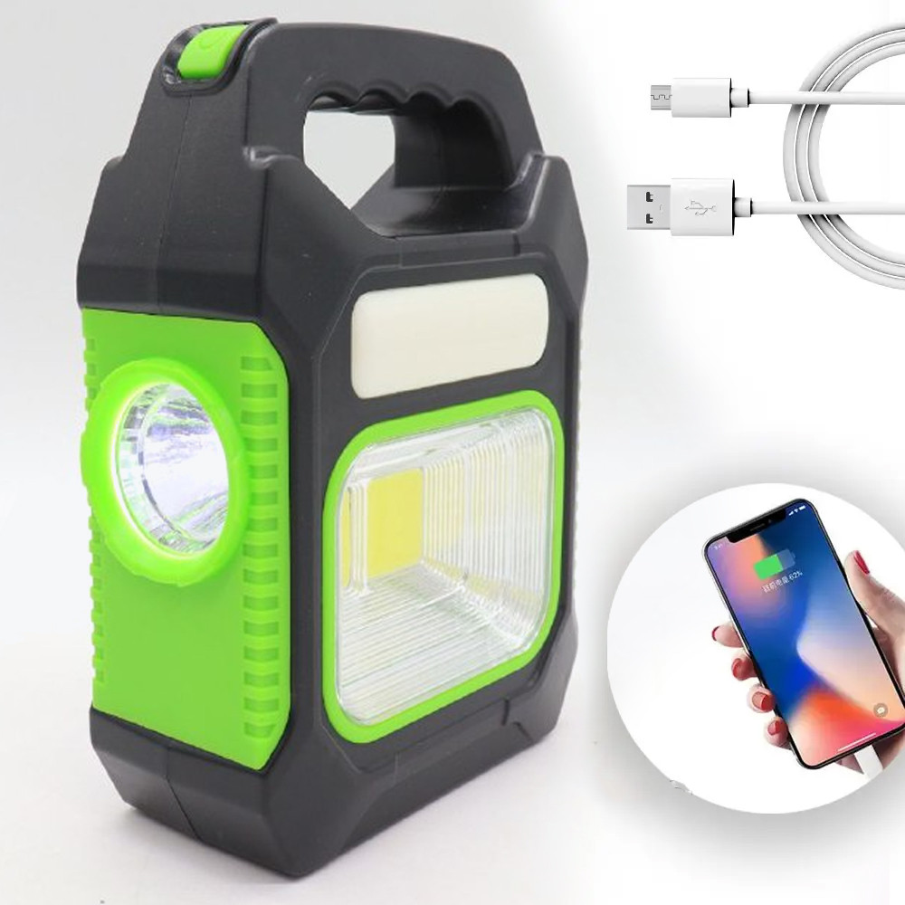 Ліхтар портативний з USB, повербанком та сонячною батареєю JY-978B / Портативний ліхтар / Універсальна лампа, фото 1