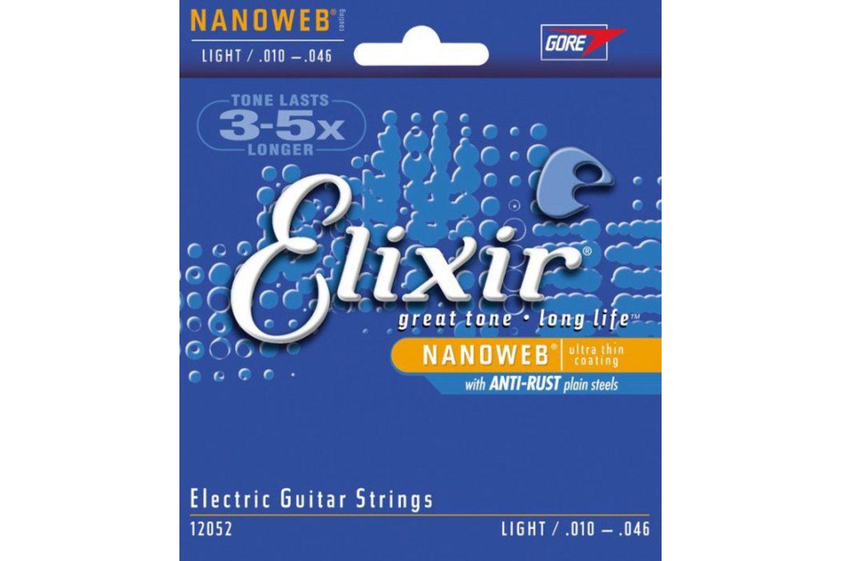 Струни Для Електрогітари Elixir 12052 Nanoweb Nickel Plated Steel Light 10/46