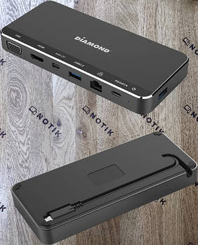 Док-станція Diamond Multimedia USB-C з потрійним дисплеєм Mini-MST (UD300C) Новий