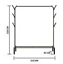 Підлогова вішалка-стійка для одягу 110*40*150 см — Чорна TL00427/ Портативна вішалка для одягу та взуття, фото 3